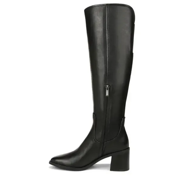 Naturalizer Womens dda Over-The-Knee Boots US 7 M Wide Calf Black Leather EUC - Picture 2 of 13